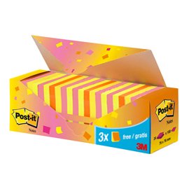 Blocco foglietti Post it  Super Sticky - 654-NP24 - 76 x 76 mm - colori assortiti - 100 fogli - Post it  - conf. 24 blocchi