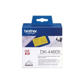 Brother - Nastro adesivo - rimovibile -Nero/Giallo - 62mm x  30