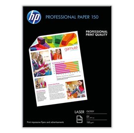 Hp - Confezione da 150 Fogli Carta originale professionale per stampe laser - lucida - 150 g/m2 - A4 - 210 x 297 mm - CG965A