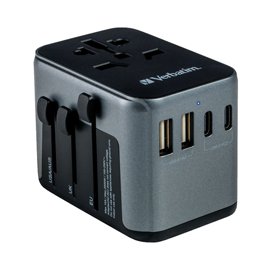 Verbatim - Adattatore da viaggio UTA-03 PD30W / QC / 2xUSB / 2xType-C