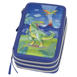 Astuccio 3 zip Dinosaur Edition - Faber Castell