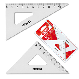 Coppia squadra Profil - 45/60gradi - 12cm - alluminio - Arda