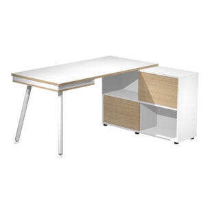 Workstation Midi - gambe in metallo - 130 x 120 x H 81