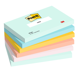 Blocco Post it  - 655-BEA - 76 x 127 mm - colori Beachside - 100 fogli - Post-it  - conf. 6 pezzi