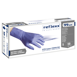 Guanti in nitrile ultra resist R99 - manichetta lunga - tg S - indaco - Reflexx - conf. 50 pezzi