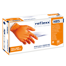 Guanti in nitrile N85 - ultra resistenti - tg M - arancione - Reflexx - conf. 50 pezzi