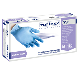 Guanti in nitrile R77 - tg M - azzurro - Reflexx - conf. 100 pezzi