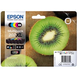 Epson - Multipack Cartuccia ink - 202XL - C/M/Y/K/K PH - C13T02G74010 - C/M/Y 8