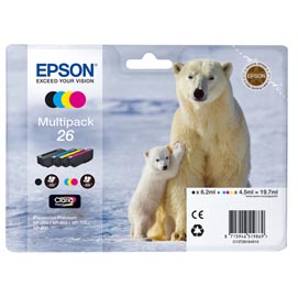 Epson - Multipack Cartuccia ink - 26 - C/M/Y/K - C13T26164010 - C/M/Y 4