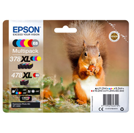 Epson - Multipack Cartuccia ink - 378XL/478XL - C/M/Y/K/R/G - C13T379D4010 - C/M/Y 9