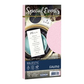 Busta Special Events metal - rosa - 110 x 220mm - 120gr - Favini - conf. 10 buste