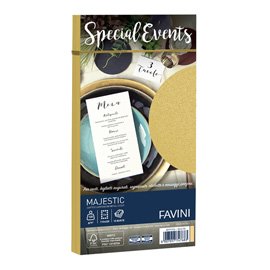 Busta Special Events metal - oro - 110 x 220mm - 120gr - Favini - conf. 10 buste