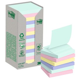 Blocco Post it  Z-Notes Green - R330-1RPT - 76 x 76 mm - colori pastello - 100 fogli - Post it  - conf. 16 pezzi