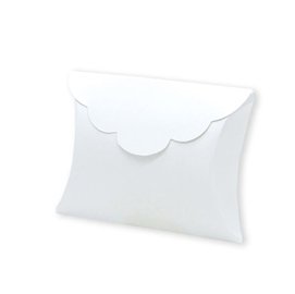 Scatolina portaconfetti - carta - 10 x 8 x 3 cm - bianco - Big Party - conf.25 pezzi