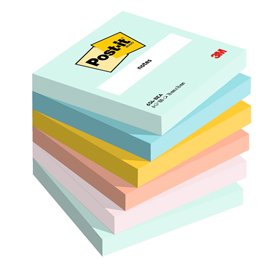 Blocco Post it  - 654-BEA - 76 x 76 mm - colori Beachside - 100 fogli - Post-it  - conf. 6 pezzi