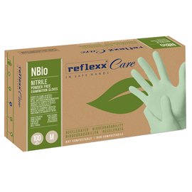 Guanti in nitrile bio - tg M - verde pastello - Reflexx - conf. 100 pezzi