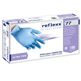 Guanti in nitrile R77 - tg M - azzurro - Reflexx - conf. 100 pezzi