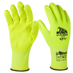 Guanti di protezione ICON - con polsino giallo - taglia 08 - giallo fluo - U-Power