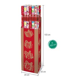 Rotolo carta regalo natale - 3 x 1 m - fantasia bambini - colori assortiti - Sadoch