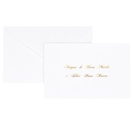 Biglietto natale con busta - 9 x 14 cm - stampa oro - bianco - Sadoch