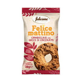 Biscotto ciambellina - con gocce di cioccolato -  monoporzione da 38 gr - Falcone