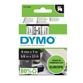 Nastro D1 409130 - 9 mm x 7 mt - nero/bianco - Dymo