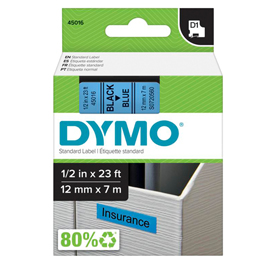 Nastro D1 450160 - 12 mm x 7 mt - nero/blu - Dymo