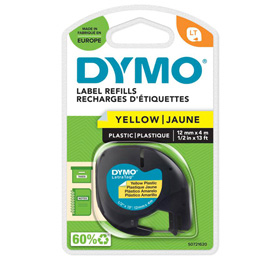 Nastro Letratag 912020 - in plastica - 12 mm x 4mt - giallo - Dymo