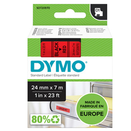 Nastro D1 537170 - 24 mm x 7 mt - nero/rosso - Dymo