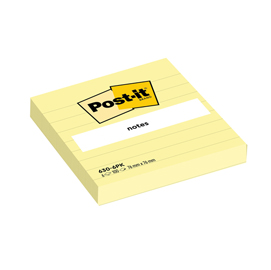 Blocco foglietti - 630-6PK - a righe - 76 x 76 mm - giallo Canary™ - 100 fogli - Post it®