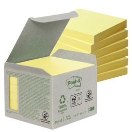 Blocco Post it® Notes Green - 654-1B - 76 x 76 mm - giallo - 100 fogli - riciclabile 100% - Post it®