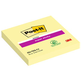 Blocco foglietti Super Sticky - 654-12SS-CY - 76 x 76 mm - giallo Canary™ - 90 fogli - Post it®