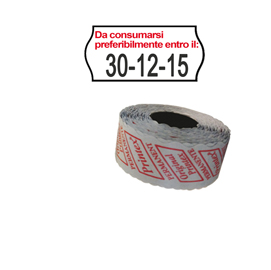 Rotolo da 1000 etichette a onda per Printex Smart 8/2612 - DA CONSUMARSI… - 26x12 mm - adesivo permanente - bianco -  Printex - pack 10 rotoli