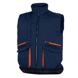 Gilet imbottito Sierra 2 - tela/poliestere/cotone foderato - taglia XL - blu/arancio - Deltaplus