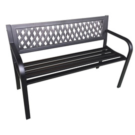 Panca da giardino Boulevard  - 75 x 50 x 120 cm - acciaio/ABS - nero - Garden Friend