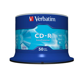 Verbatim - Scatola 50 CD-R DataLife Plus Extra Protection - 1x-52x - serigrafato - 43351 - 700MB