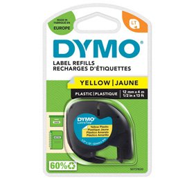 Nastro Letratag 912020 - in plastica - 12 mm x 4mt - giallo - Dymo