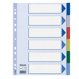 Separatore - 6 tasti colorati - PPL - A4 - multicolore - Esselte