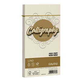 Buste Calligraphy Lino - 110 x 220 mm - 120 gr - avorio 02 - Favini - conf. 25 pezzi