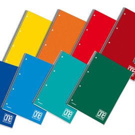 Maxiquaderno One Color - A4+ - forato - microperforato - 1 rigo - 140 fogli - 70gr - spiralato - Blasetti