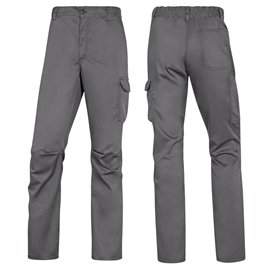 Pantalone da lavoro Panostrpa - sargia/poliestere/cotone/elastan - taglia L - grigio/nero - Deltaplus