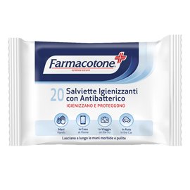 Salviette igienizzanti con antibatterico - Farmacotone - busta da 20 pezzi