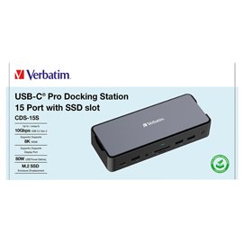 Verbatim - USB-C Pro Docking Station 15 Port - 32173