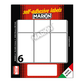 Etichette adesive - in carta - permanenti - 70 x 37 mm - 6 et/fg - 10 fogli - bianco - Markin