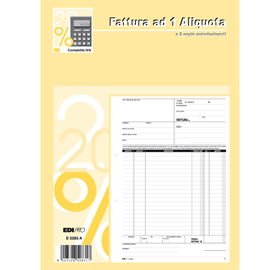 Blocco fatture 1 aliquota Iva - 50/50 fogli autoricalcanti - 29