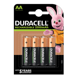 Pila AA ricaricabili - 2500 mAh - Duracell Precharged - blister 4 pezzi