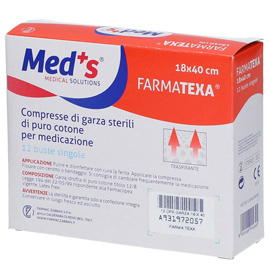 Garza sterile - 18 x 40 cm - MED'S - scatola da 12 compresse (imbustate singolarmente)