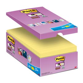 Blocco foglietti Post it® Super Sticky - 655-SSCY-VP16-EU - 76 x 127 mm - giallo Canary™ - 90 fogli - Post it® - conf. 16 blocchi