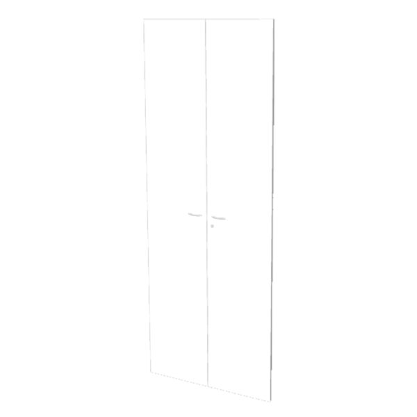 Coppia ante per libreria modulare - alta - 76 cm - melaminico - con serratura - bianco - Artexport