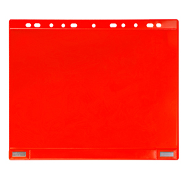 Buste forate - per supporti magnetici ad anelli - A4 - rosso - Djois - conf. 5 pezzi